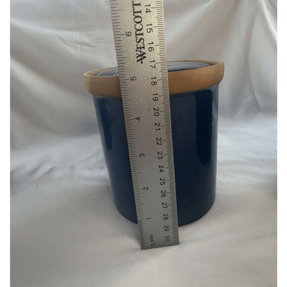 Three Piece Dark Blue Crockery/Jar/Canister Set, Unbranded, Made in Italy - Picture 9 of 10